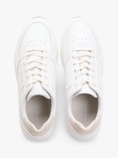 Debossed Leather Fine Cleat Trainers — White 3