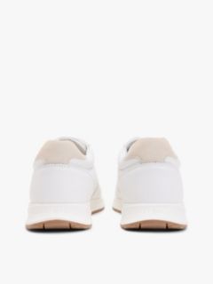 Debossed Leather Fine Cleat Trainers — White 4