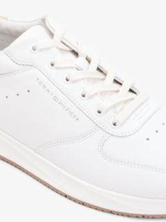 Debossed Leather Fine Cleat Trainers — White 6