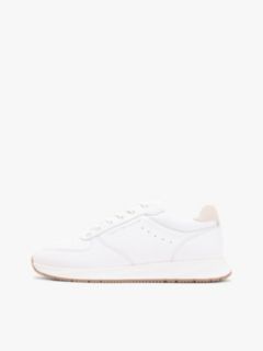 Debossed Leather Fine Cleat Trainers — White 7