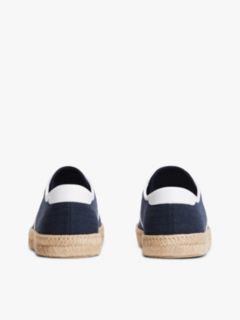 Canvas Espadrille Hybrid Trainers With Linen — Blue 4
