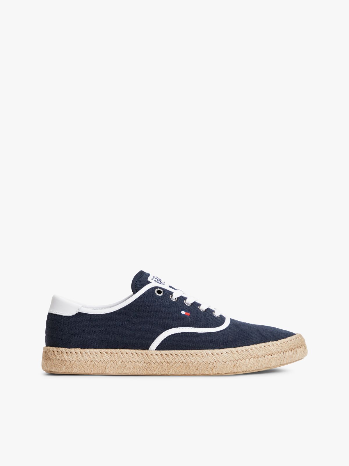 Canvas Espadrille Hybrid Trainers With Linen — Blue