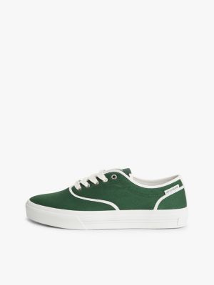 green canvas cupsole trainers for men tommy hilfiger