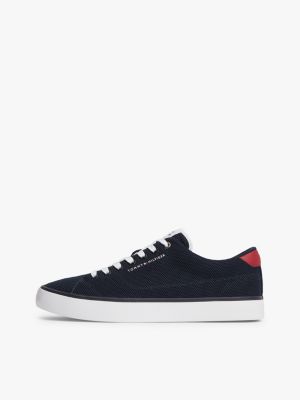 blue rubberised flag mesh trainers for men tommy hilfiger