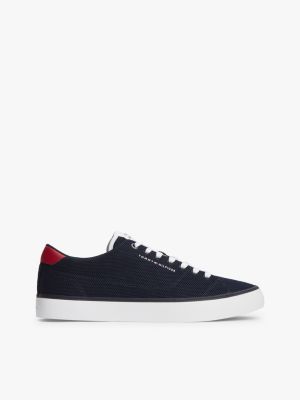 blue rubberised flag mesh trainers for men tommy hilfiger