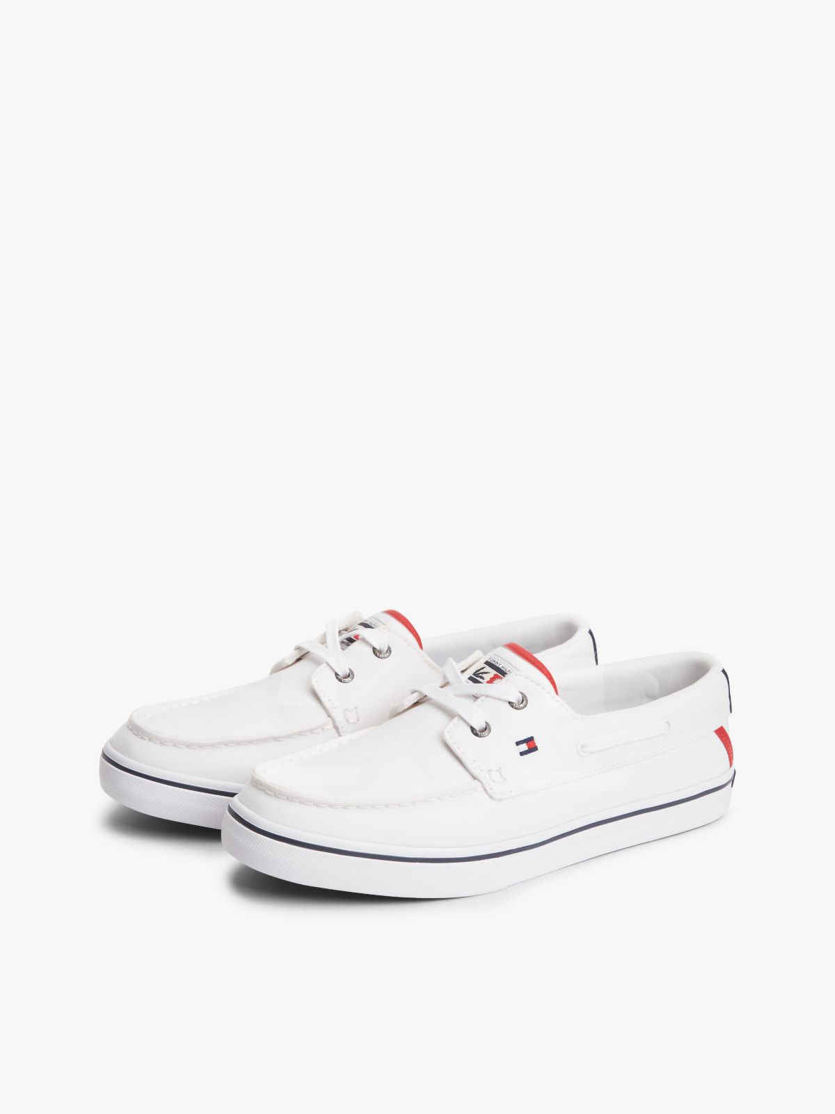 Canvas Boat Shoe Trainers — White