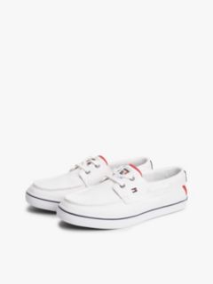 Canvas Boat Shoe Trainers — White 2