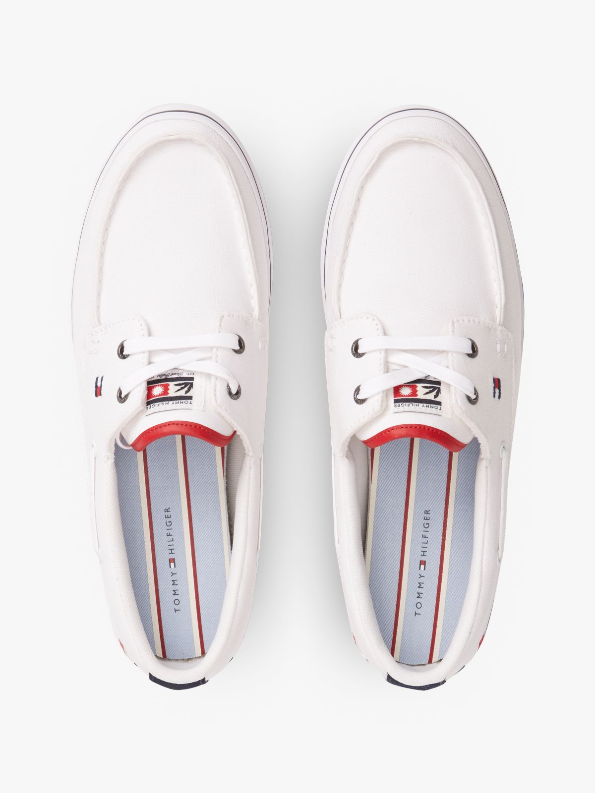 Canvas Boat Shoe Trainers — White