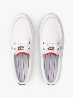 Canvas Boat Shoe Trainers — White 3