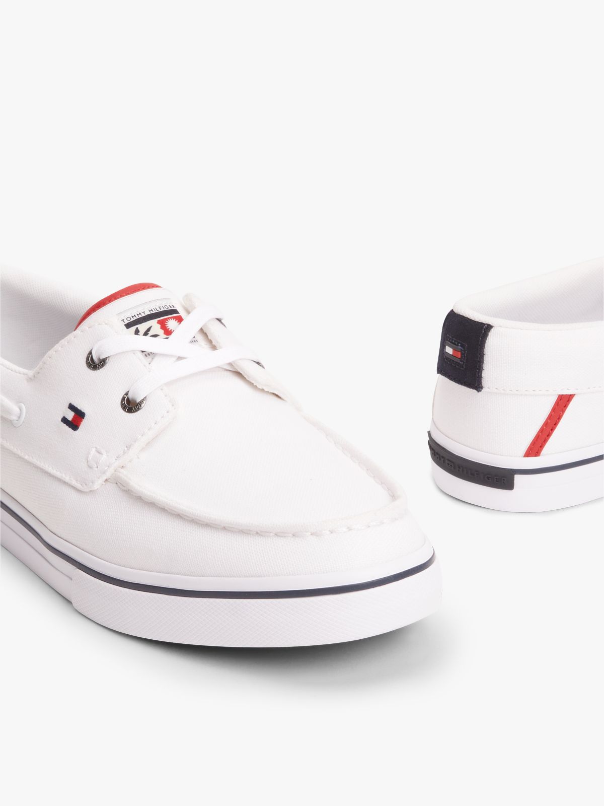 Canvas Boat Shoe Trainers — White