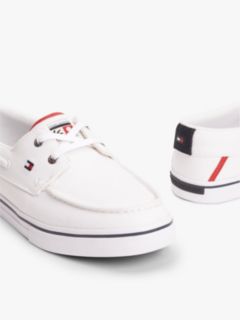 Canvas Boat Shoe Trainers — White 6