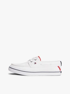 weiß bootsschuh-sneaker aus canvas für herren - tommy hilfiger