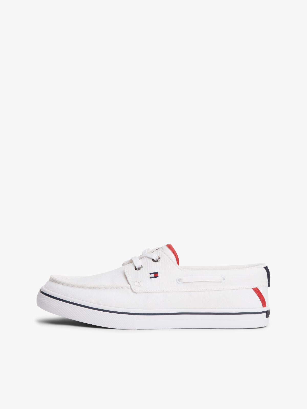Canvas Boat Shoe Trainers — White