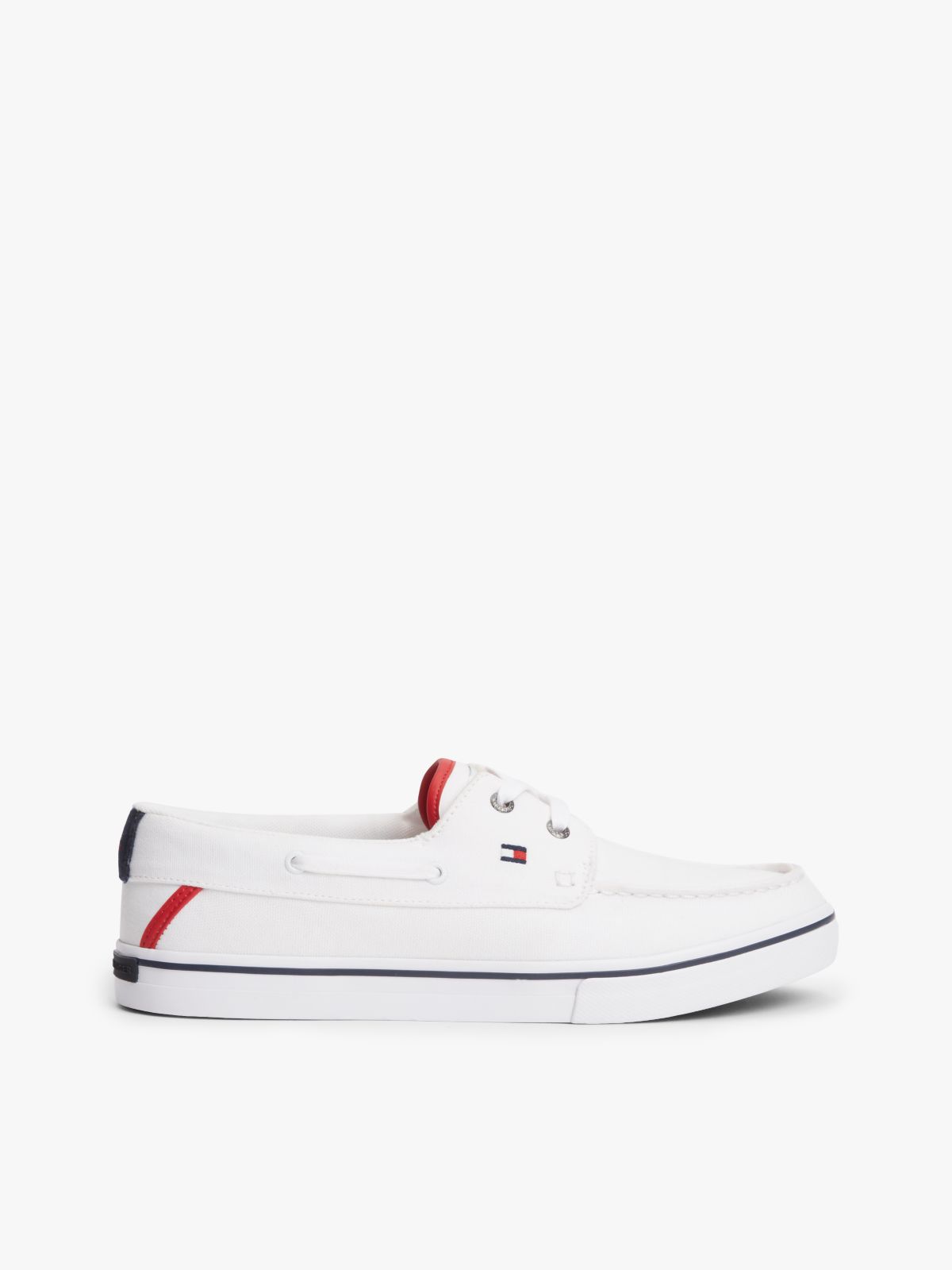 Canvas Boat Shoe Trainers — White