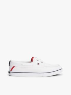 Canvas Boat Shoe Trainers — White 1