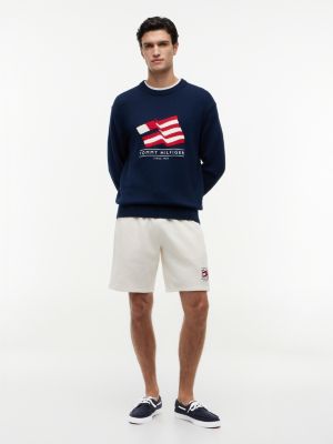 baskets bateau en toile bleu pour hommes tommy hilfiger