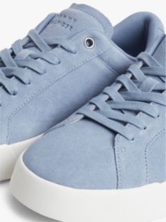 Suede Court Trainers — Blue 6