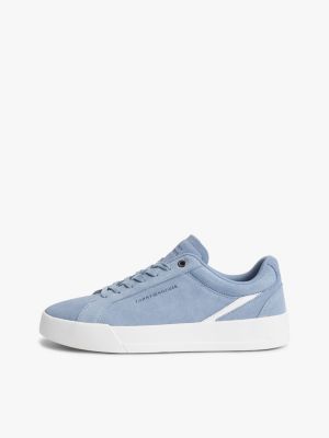 blau court-sneaker aus veloursleder für herren - tommy hilfiger
