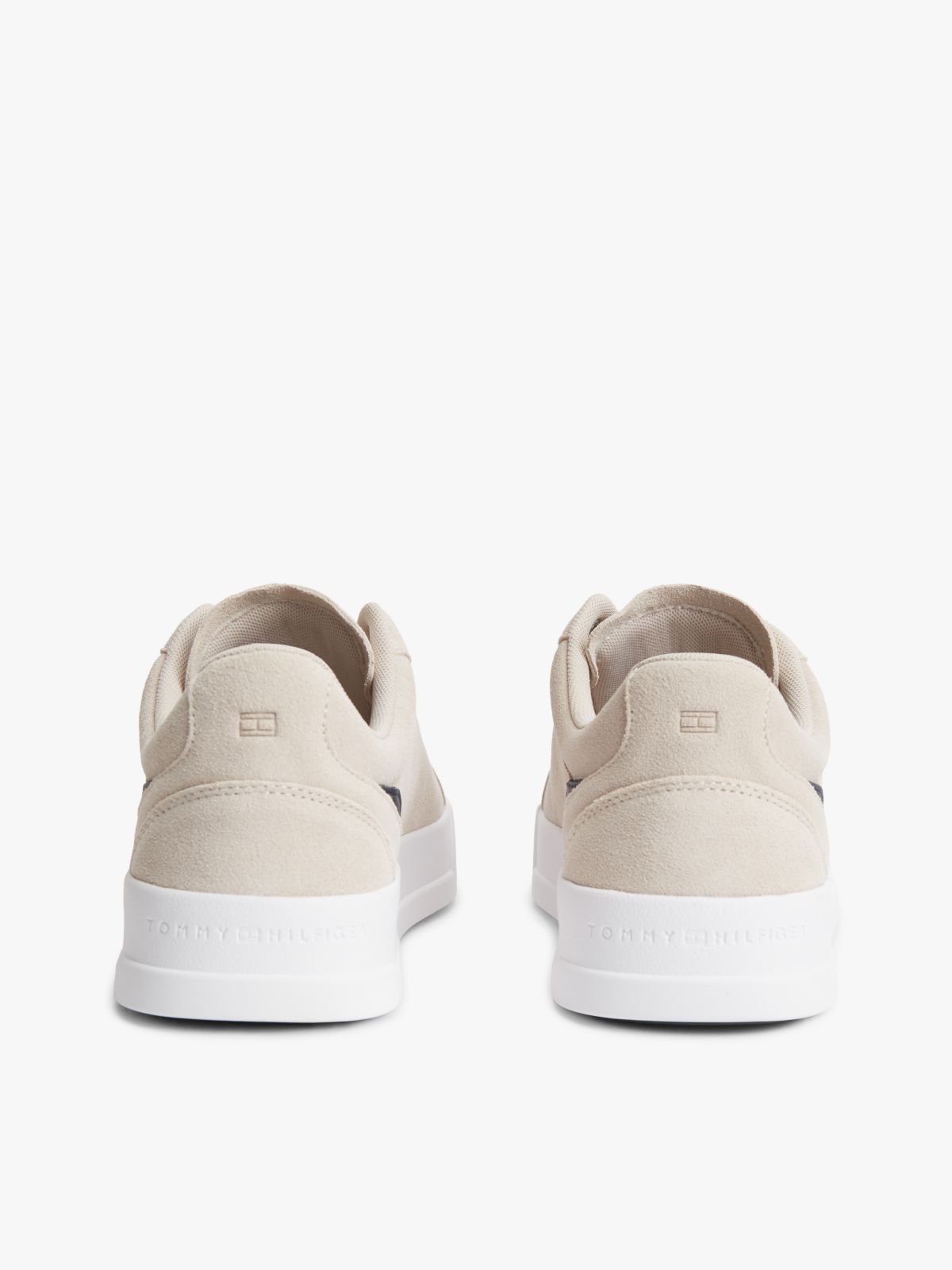 Suede Court Trainers — Beige