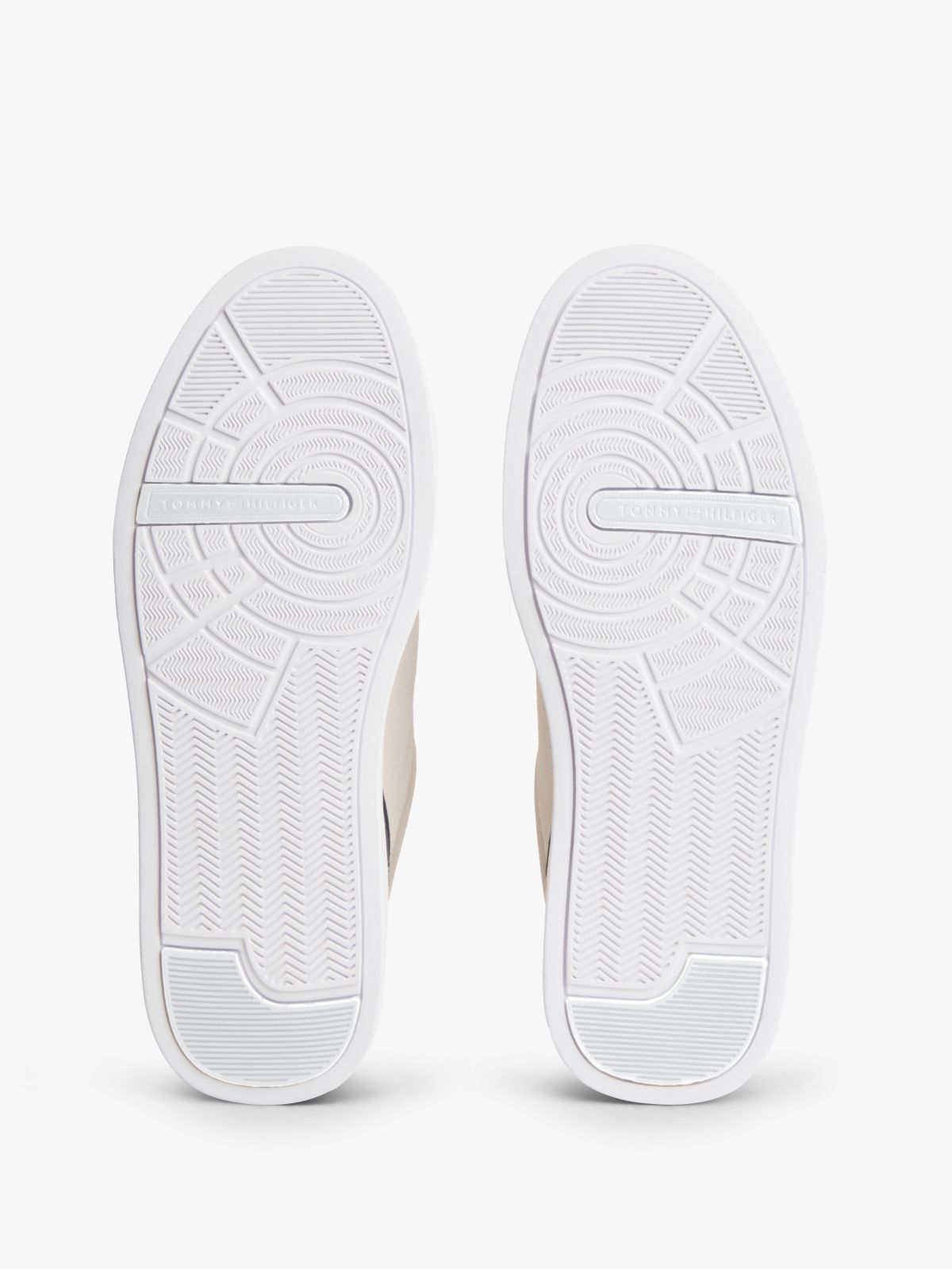 Suede Court Trainers — Beige