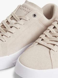 Suede Court Trainers — Beige 6
