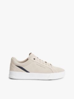 Suede Court Trainers — Beige 1
