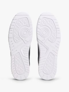 Mixed Texture Leather Basketball Trainers — Blue 5