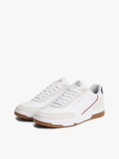 Mixed Texture Leather Basketball Trainers — Multi 2