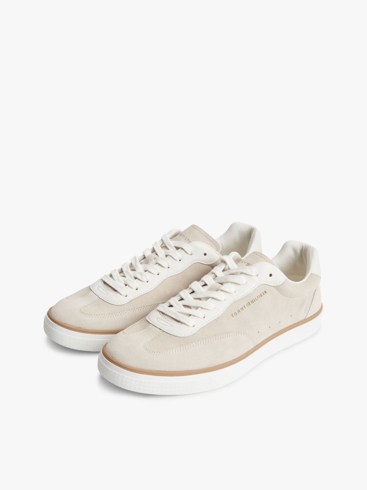 Luxe Suede Trainers — Beige