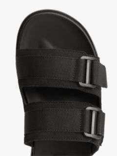 Webbing Strap Buckle Suede Sandals — Black 6