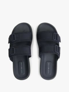 Webbing Strap Buckle Suede Sandals — Blue 3