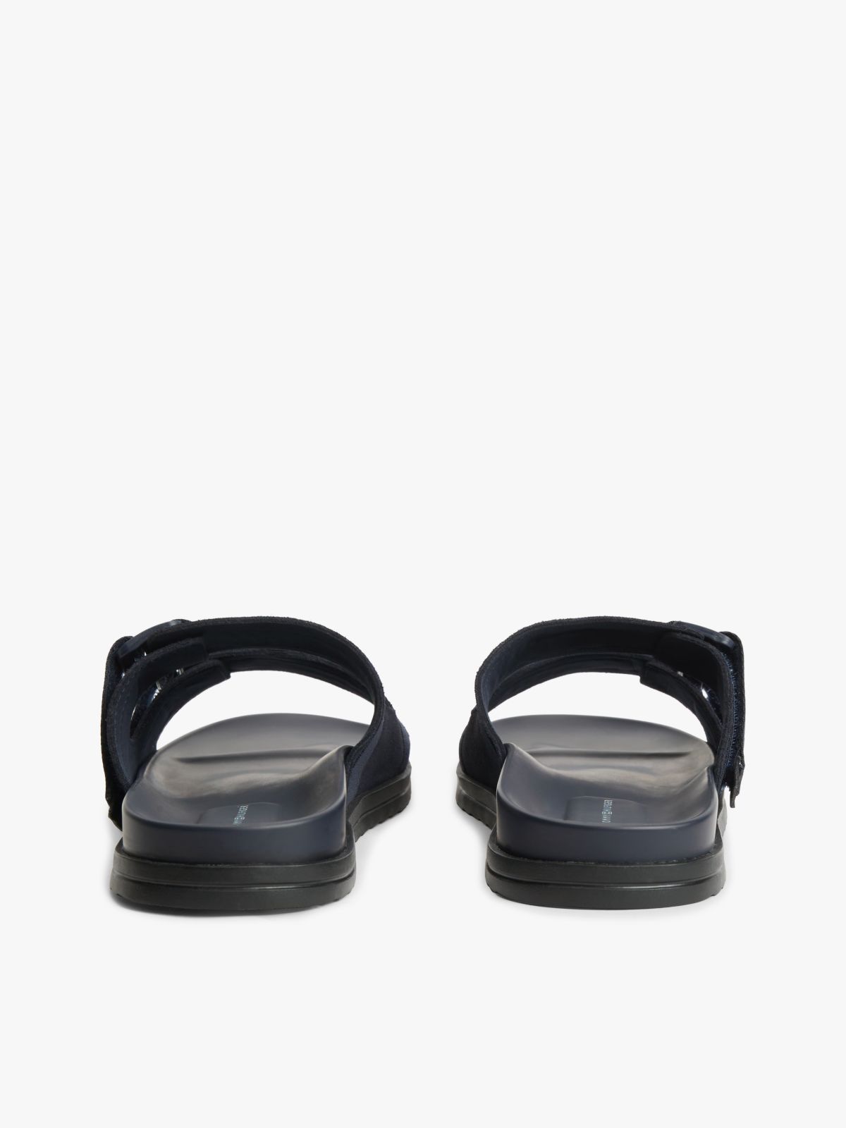 Webbing Strap Buckle Suede Sandals — Blue