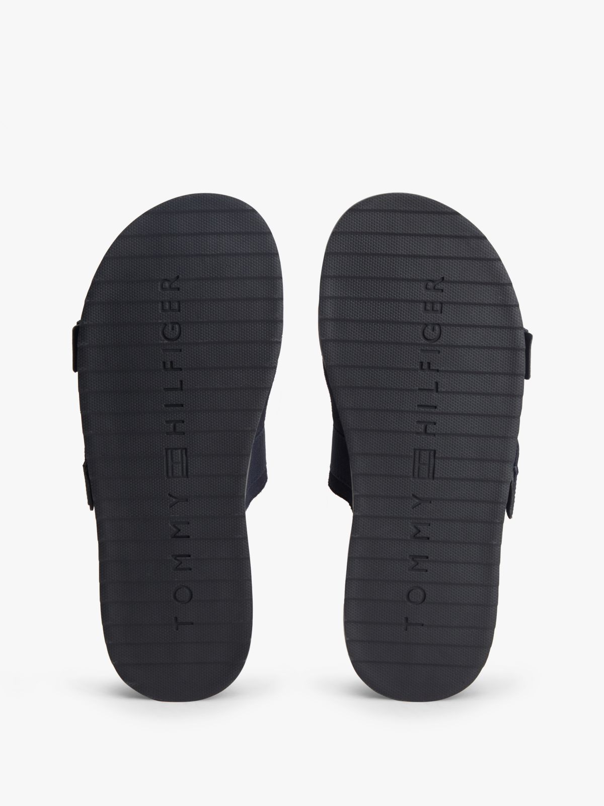 Webbing Strap Buckle Suede Sandals — Blue