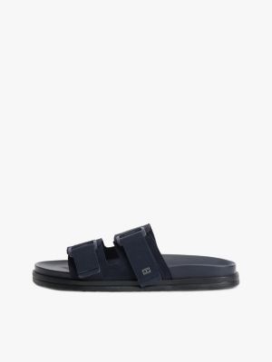 blue webbing strap buckle suede sandals for men tommy hilfiger