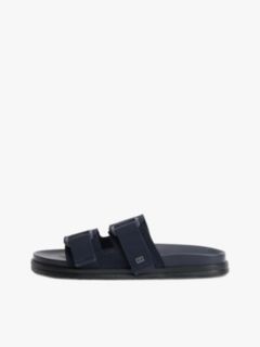 Webbing Strap Buckle Suede Sandals — Blue 7