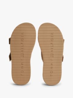 Webbing Strap Buckle Suede Sandals — Brown 5
