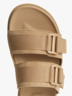 Webbing Strap Buckle Suede Sandals — Brown 6