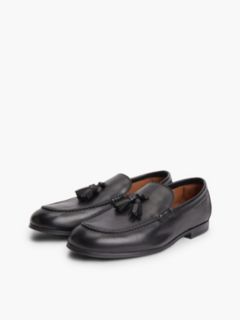 Logo Tassel Flexible Leather Loafers — Black 2