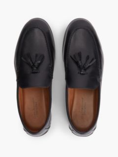 Logo Tassel Flexible Leather Loafers — Black 3