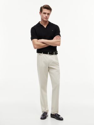 black logo tassel flexible leather loafers for men tommy hilfiger