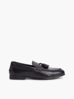 Logo Tassel Flexible Leather Loafers — Black 1