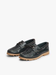 Leather Braided Boat Shoes — Blue 2
