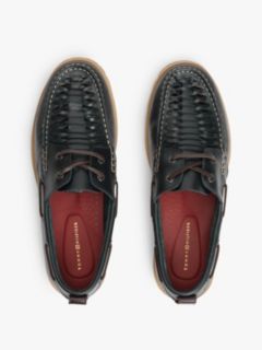 Leather Braided Boat Shoes — Blue 3