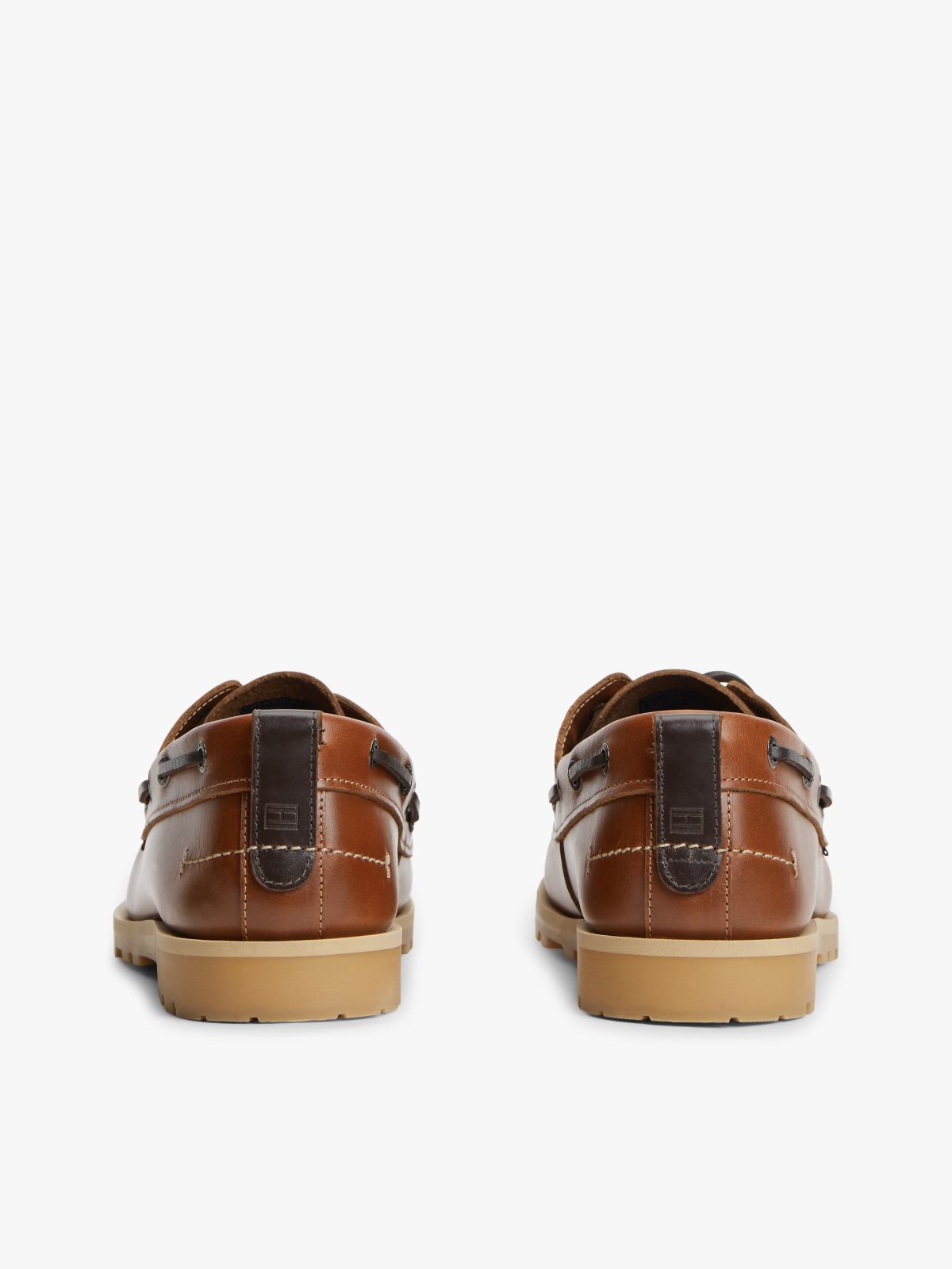 Leather Braided Boat Shoes — Brown