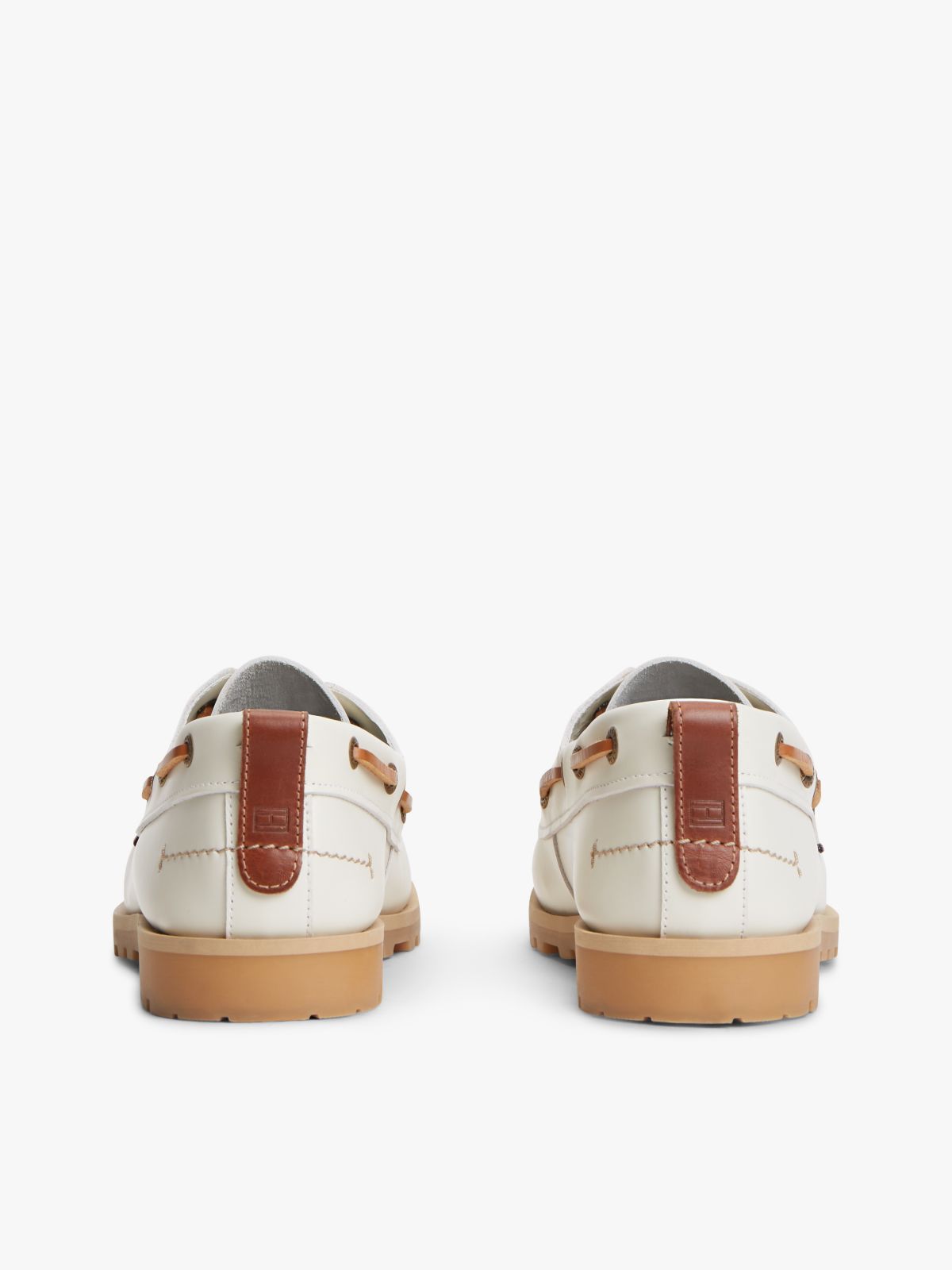 Leather Braided Boat Shoes — White