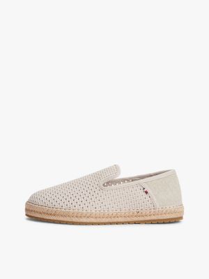 beige knit flexible espadrilles for men tommy hilfiger