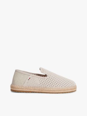 beige knit flexible espadrilles for men tommy hilfiger