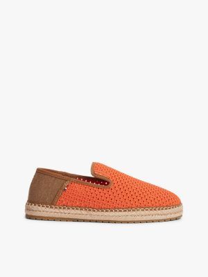 orange knit flexible espadrilles for men tommy hilfiger