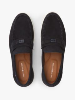 Flag Plaque Suede Loafers — Blue 3