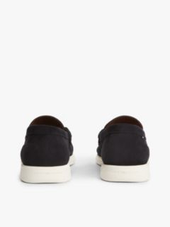 Flag Plaque Suede Loafers — Blue 4